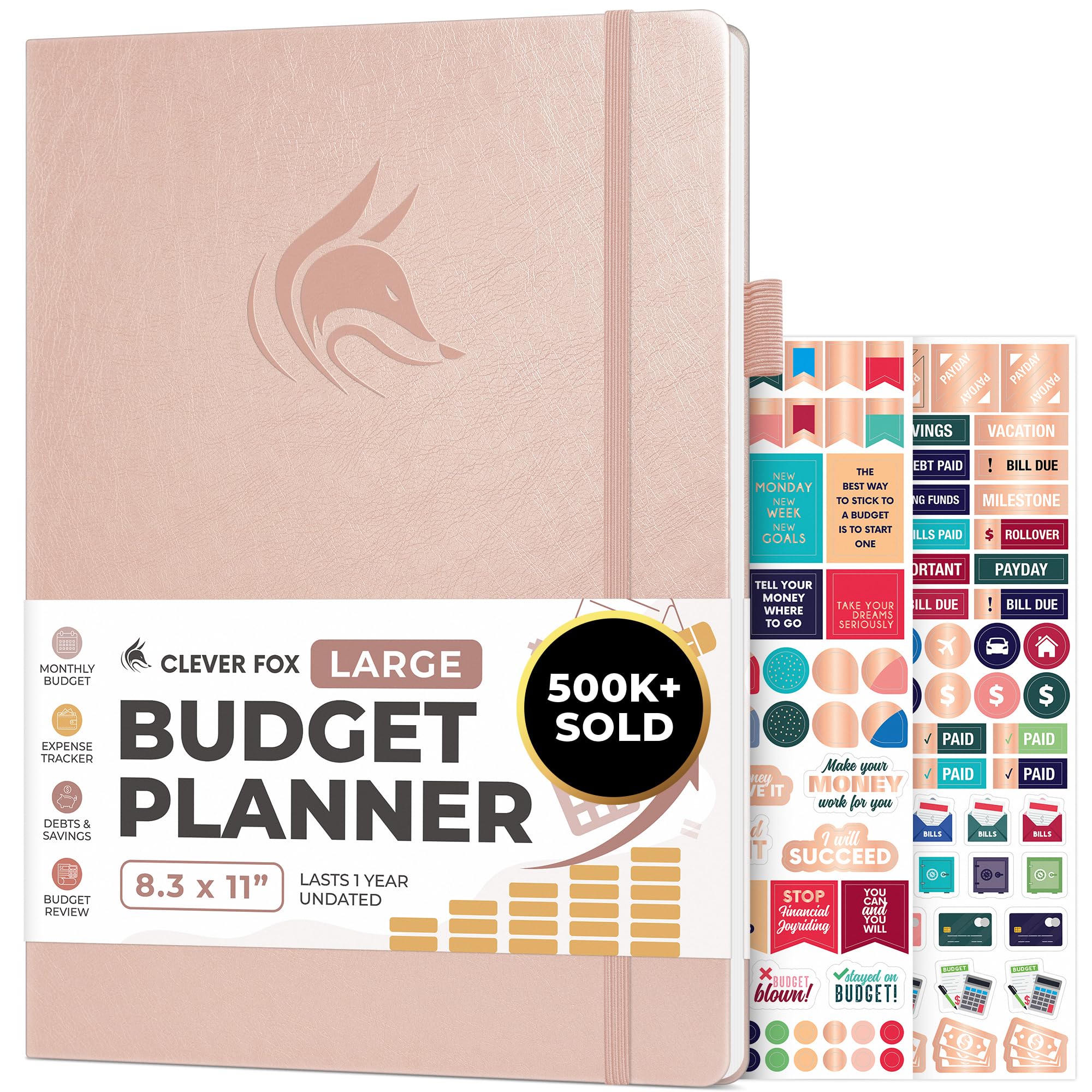Clever Fox Budget Planner - Expense Tracker Notebook. Monthly Budgeting Organizer, Finance Logbook & Accounts Book, Bill Tracker, A4 (Rose Gold)