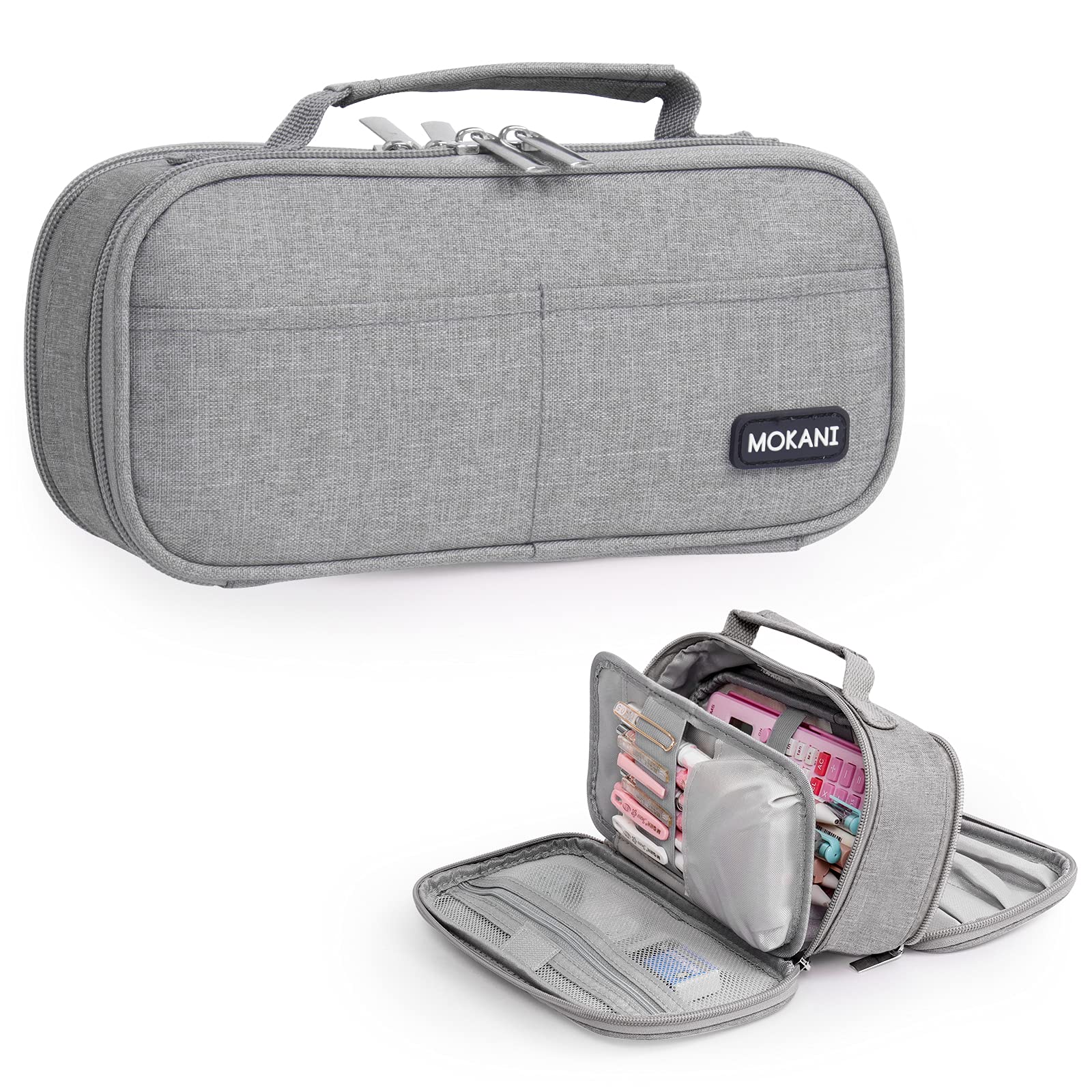 MOKANI Large Pencil Case, Big Capacity Pencil Cases for Girls Boys, Stationery Storage Handheld Pen Bag Pouch Aesthetic Exam Pencil Organiser for High School Office Kids Students Teens Women Adults