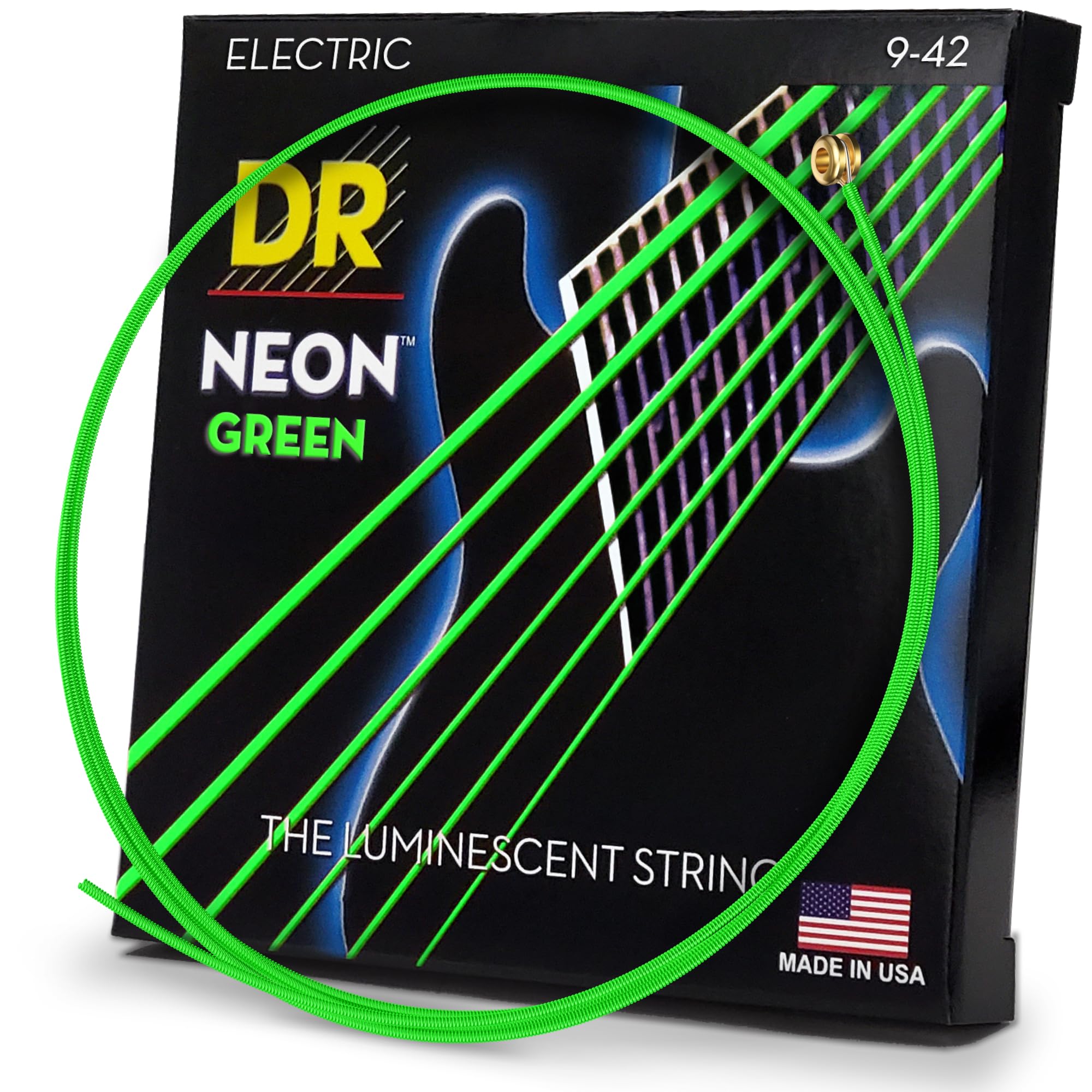 DR Strings Hi-Def Neon Green Electric Lite