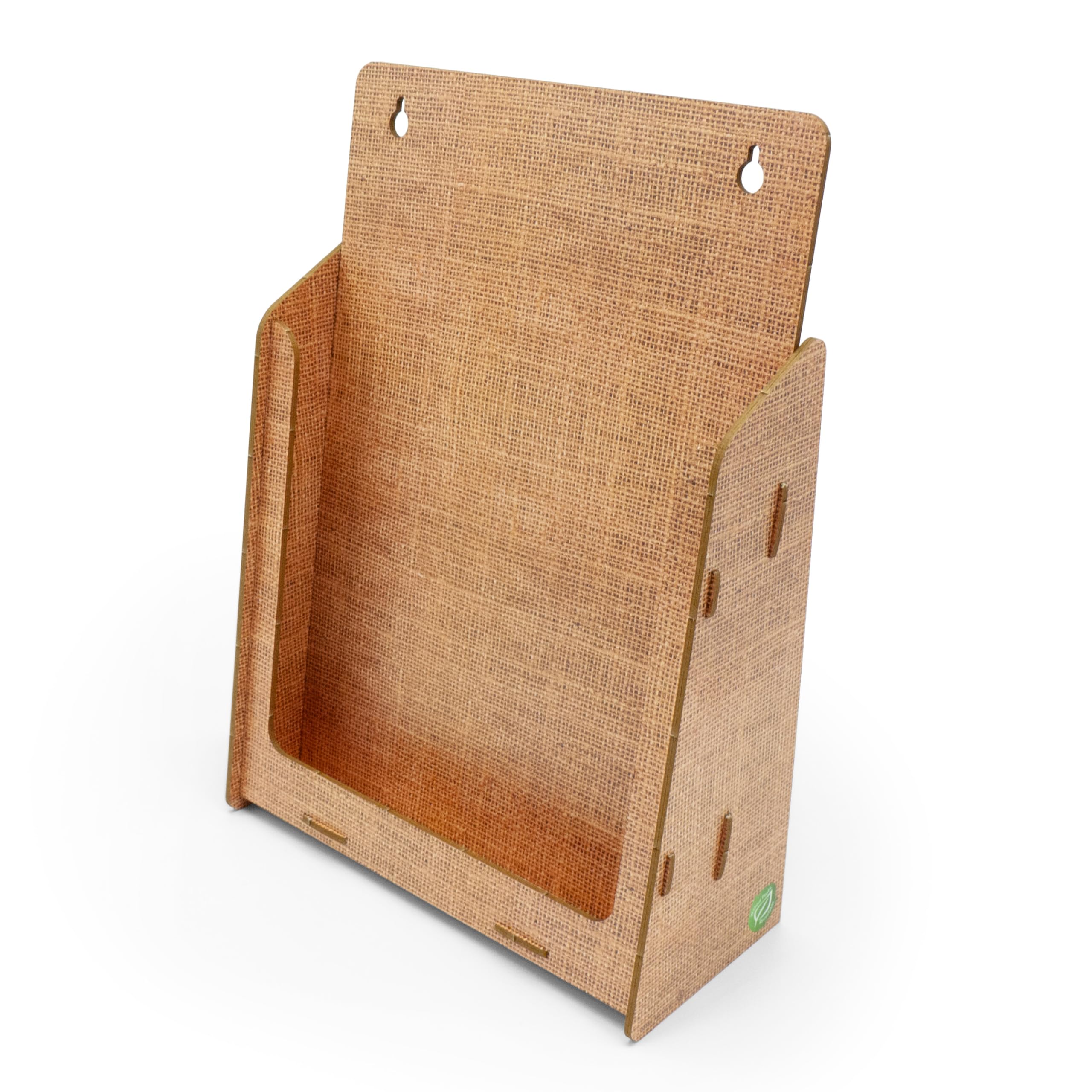 stableco 1x Ecological Wall Brochure Stand DIN A4 Horizontal 1 Compartment Indoor Wall Brochure Holder Natural Design No Plastic! Just Paper! Sustainable Wall Flyer Holder Flyer Stand Wall Mounting