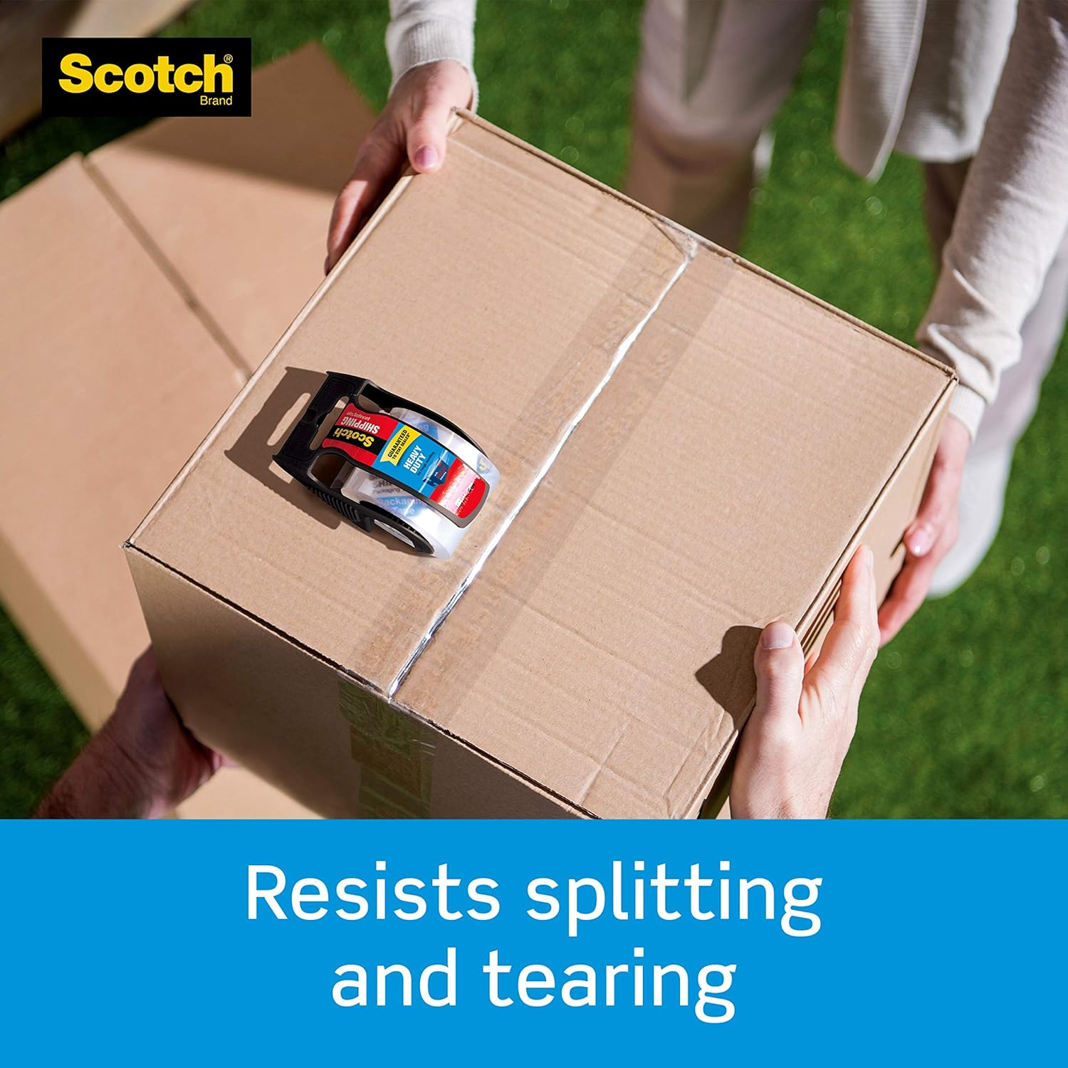 Scotch Heavy Duty Shipping Packaging Tape, 1 Roll with Dispenser, 1.88" x 22.2 Yards, 1.5" Core, Great for Packing, Shipping & Moving, Clear (142-BL) : Office Products