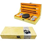HorBous 10 PCS Chinese Calligraphy Set Inkstone + Writing and Painting Brush + Ink Block + Seal + Inkpad + Pen Rack + Water Bowl (Basic)