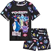 Pokemon Boys Bathing Suit 2 Piece Set Swim Suit with Boys Swim Trunks and Rash Guard