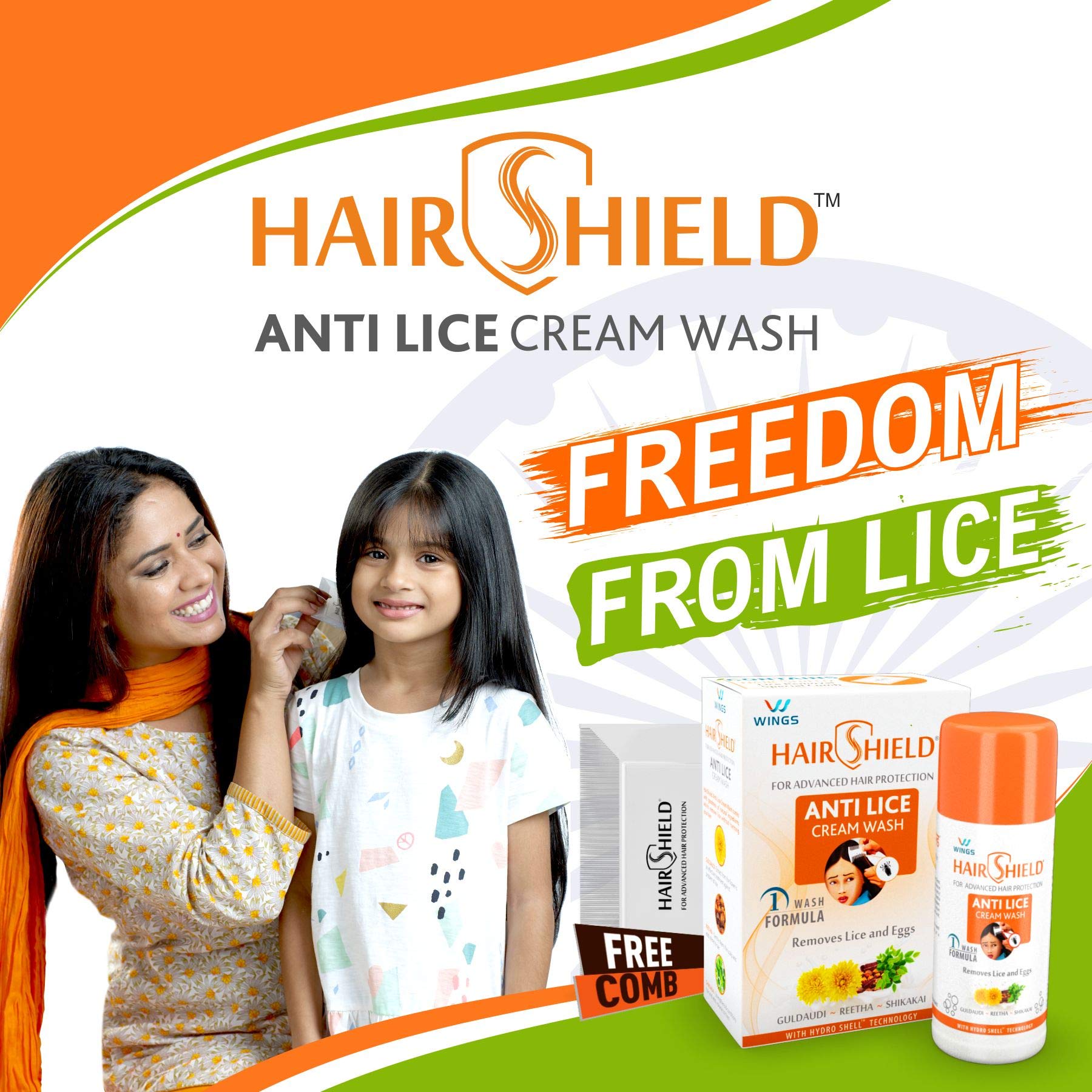 Hairshield Anti Lice Cream Wash 30 Ml X Pack Of 6 180 Ml Free