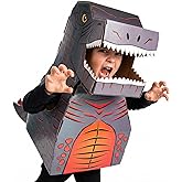 OLYMPE STORE Dinosaur Costume for Kids – Recycled Cardboard T-Rex Dress-Up Toy for Boys & Girls Ages 3–8 – Easy to Assemble, ASTM & CPSIA Certified – Roaring Dino Pretend Play Outfit