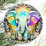 Dodosky Colorful Ceramic Elephant Christmas