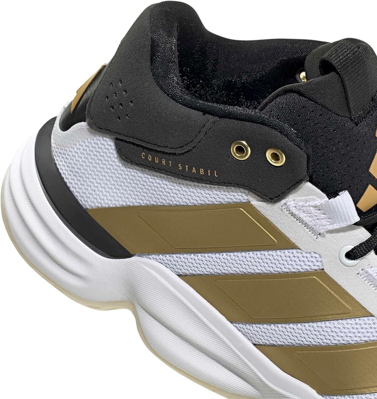 Hombre Courtstabil Indoor Performance Shoes, FTWR White/Gold Met./Core Black, 44 EU — foto 5 de 7