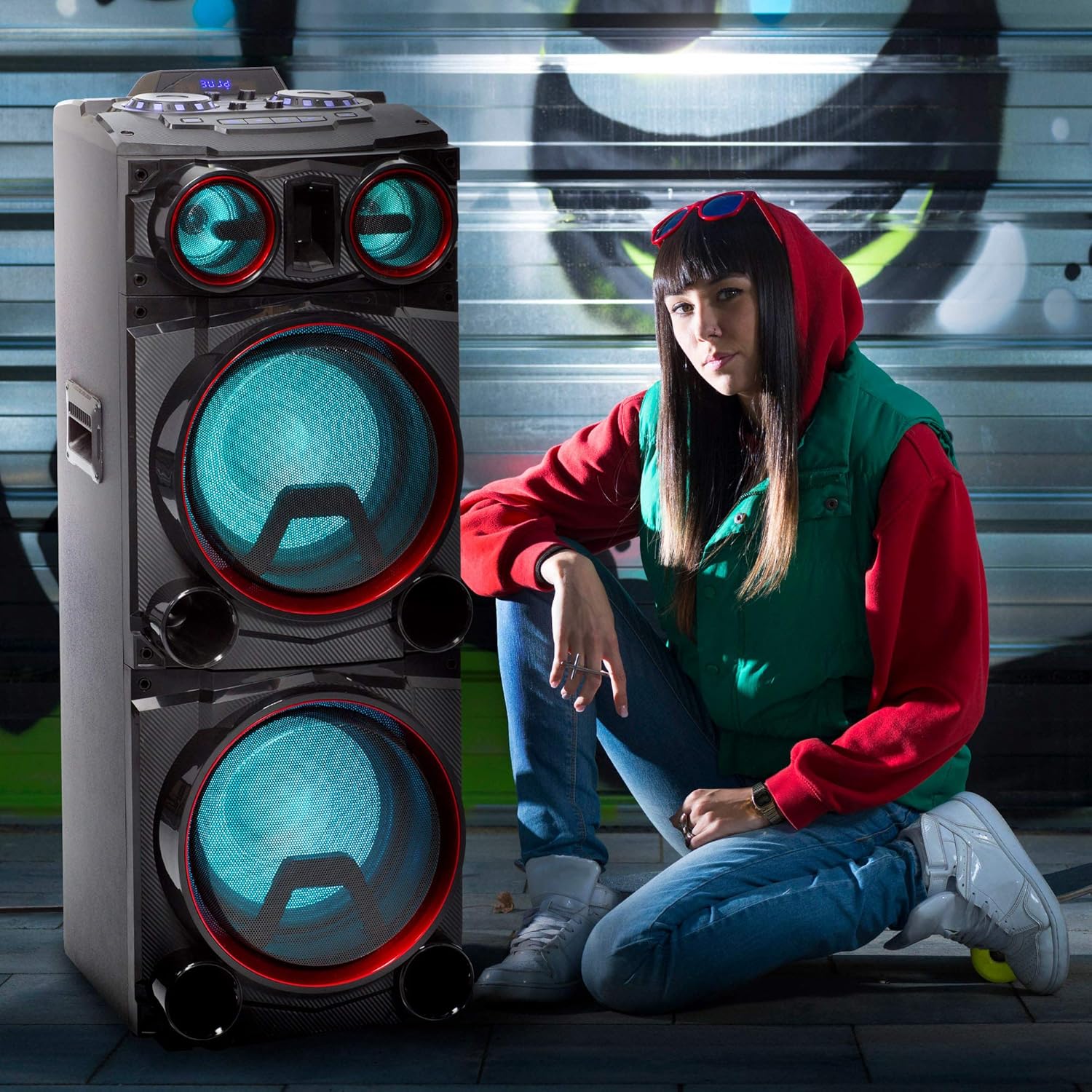 daewoo bluetooth subwoofer party speaker 400w