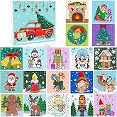 20Pcs Christmas Pre Drawn Canvas to Paint, 6