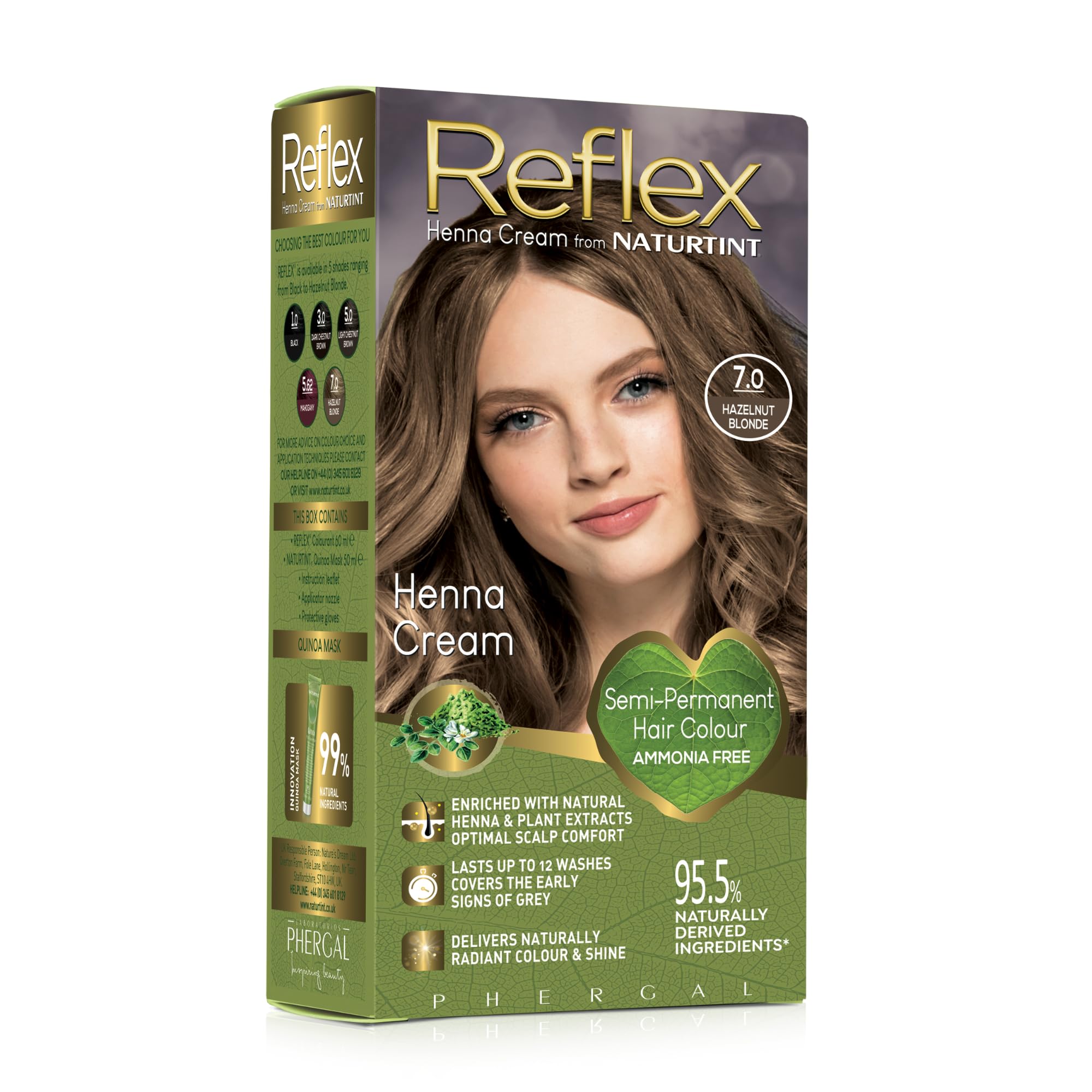 Naturtint Reflex Semi-Permanent Henna Cream 7.0 Hazelnut Blonde 110ml