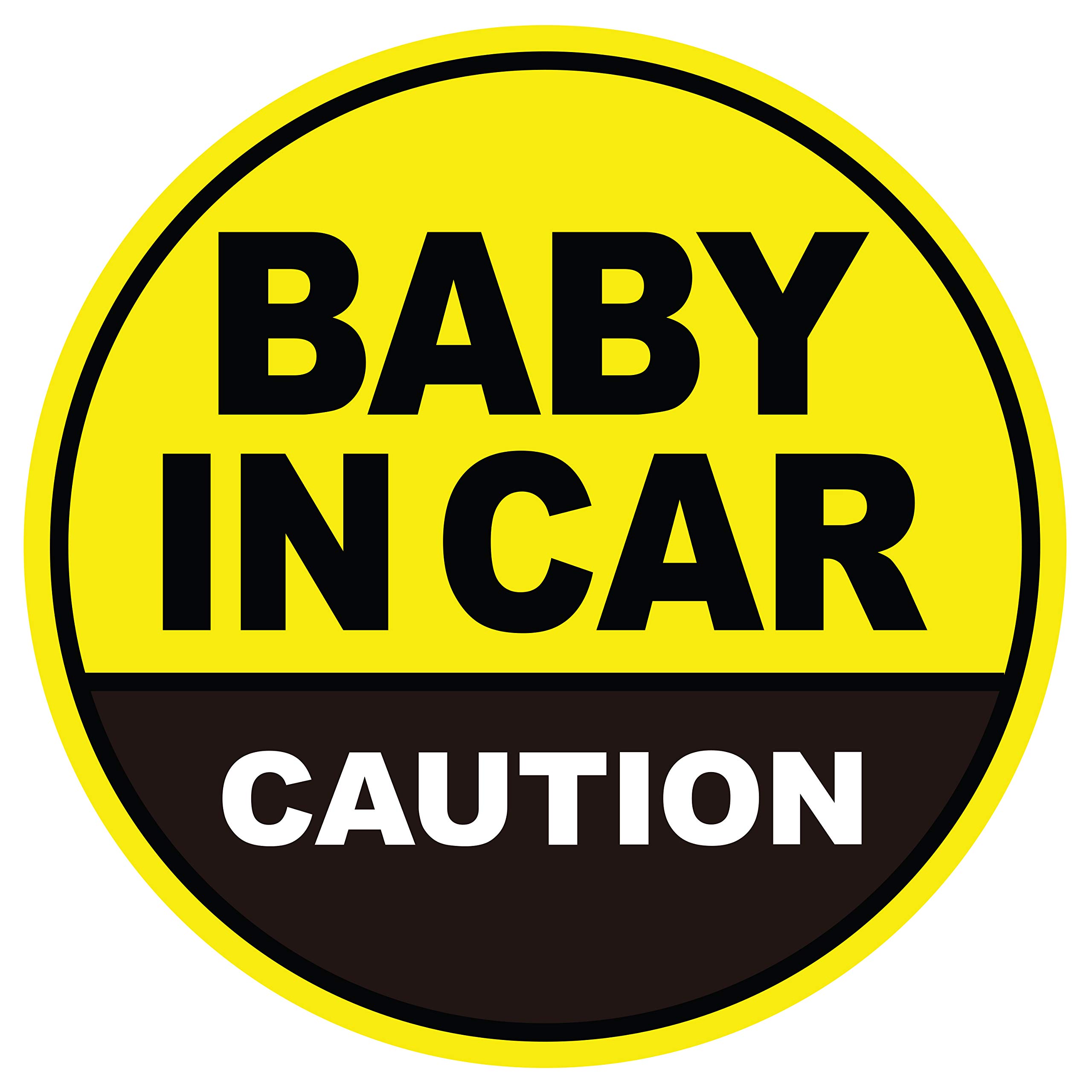 GEEKBEAR Baby in Car Magnet (Yellow/Black) - Baby on Board Magnet for Car - No Sticker or Suction Cup - Baby on Board - Baby in Car Sign Sticker Decal - Kids Children on Board Window Bumper — image 1