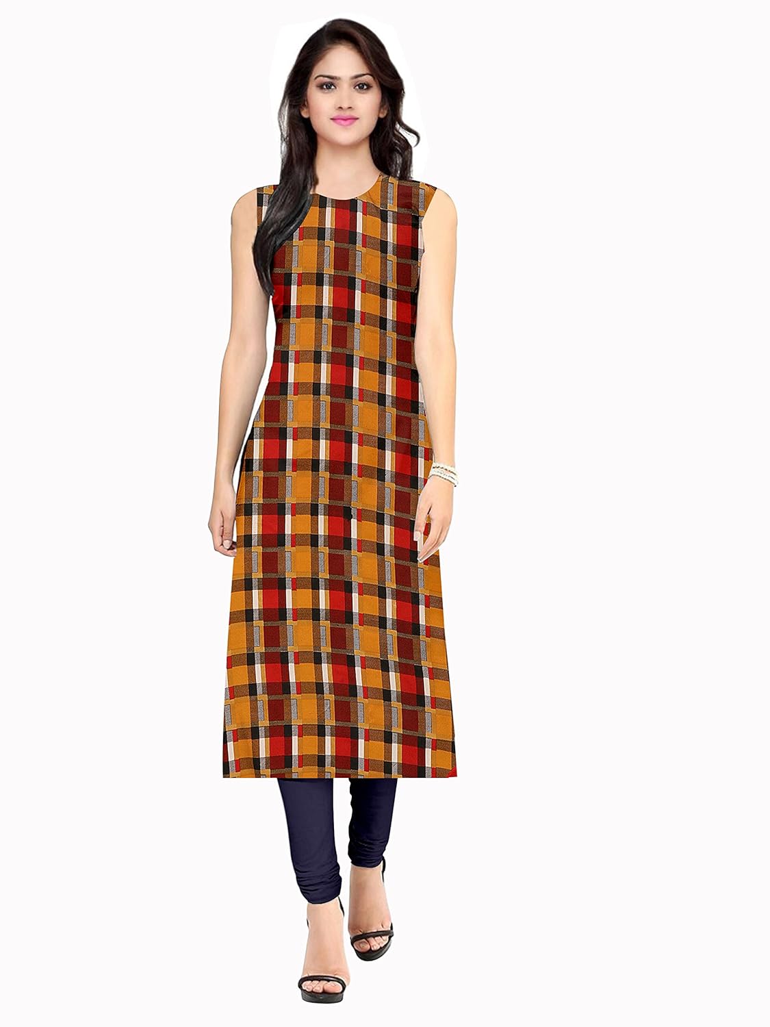 pramukh fashion women's crape semi-stiched kurtis, free size(multicolour, 1050.1055.1024)