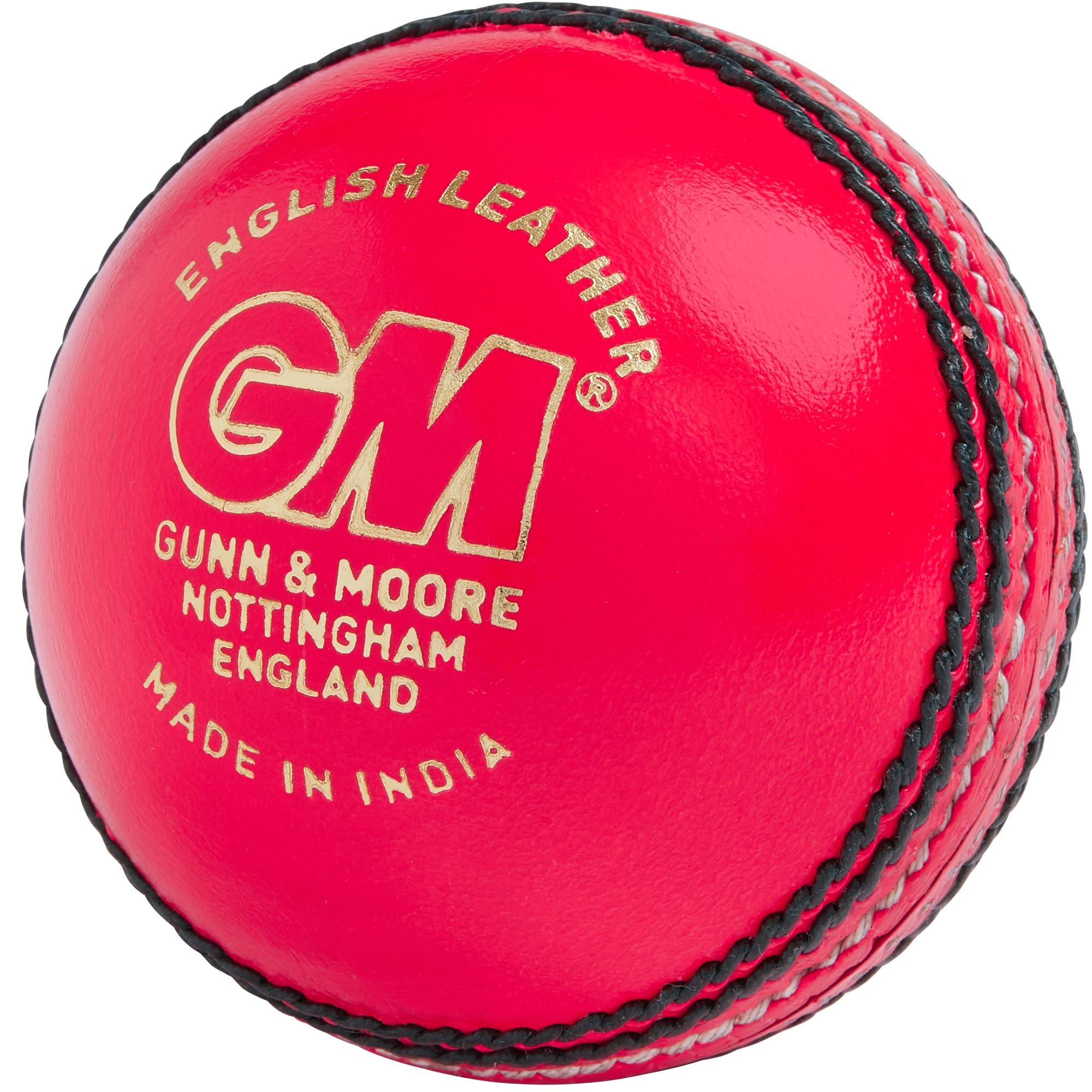 Gunn & Moore GM | Cricket Ball | Diamond Grade 1 County Match | Hand Stitched Waxed Leather 78-80 Seam Stitches | Mens | 5.5-5.75 Ounces | Pink