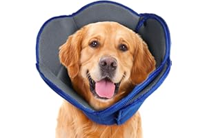 IDOMIK Dog Cone for Dogs After Surgery, Comfy Soft Dog Cones for Large Medium Small Dogs Cats, Adjustable Protective Dog Recovery Collars & Cones Alternatives to Prevent Pets from Licking Wounds,L