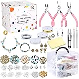 PP OPOUNT Jewelry Making Supplies, Jewelry Making Kit with Jewelry Beads, Findings, Pliers, Cutters, Tweezers, Beading…