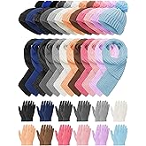 JaGely Kids Winter Hat Gloves Scarf Set Knit Pom Beanie Gloves Scarves Winter Warm Set for 5-10 Boys Girls Cold Weather