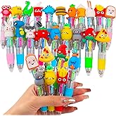CZWZ 20Pcs Mini Multicolor Pens in One 4-in-1 Cute Pens Bulk for Kids, Fun Kawaii Ballpoint Pens for Birthdays and Children's