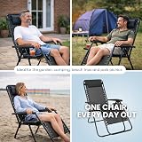 Straame Zero Gravity Chairs Set of 2 Folding Reclining Garden Chairs Black view 9