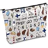 FOTAP Finland Trip Makeup Bag Finnish Travel Gift Finland Souvenir Gift Finland Travel Bag Housewarming Gift (FINLAND)