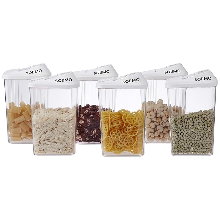 Buy Amazon Brand Solimo Plastic Storage Container 1100 ml, 6 Pieces