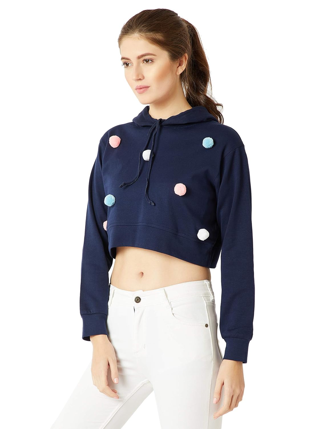 navy cropped sweatshirt
