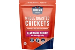 Seasoned Whole Roasted Crickets (Cinnamon Sugar Flavored Crickets)