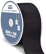 Italian Options Grosgrain Ribbon 38mm Black 10m Roll for Bows Gift Crafting