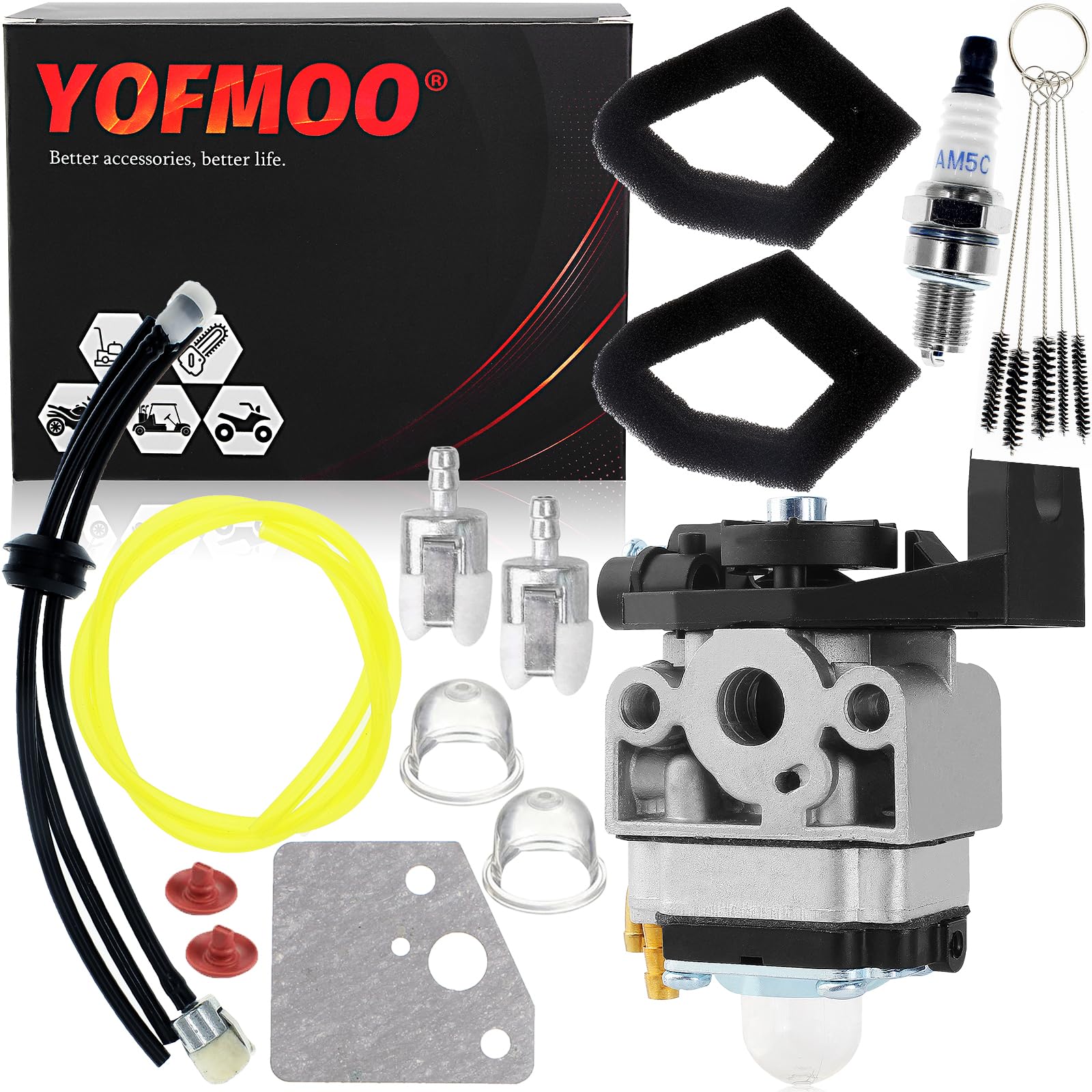 YOFMOO GX25 GX35 FG110 Carburetor for 16100-Z0H-053 GX25N GX25NT GX25T GX35NT HHT25S HHT35 HHT35S FG110K1 UMC435 WYB-16C Strimmer Hedge Trimmer Chainsaw Lawn Mower Leaf Blower Roto Tiller 25cc