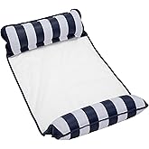 Aqua Original 4-in-1 Monterey Hammock Pool Float & Water Hammock – Multi-Purpose, Inflatable Pool Floats for Adults – Patented Thick, Non-Stick PVC Material – Navy