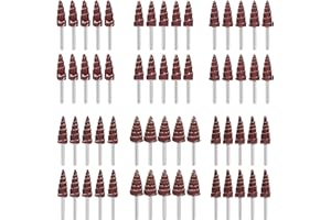 SUNJOYCO 60PCS Abrasive Flap Wheel Sander, 1/8" Shank Cone Shape Abrasive Sandpaper Grinding Head Rotary Tool for Polishing