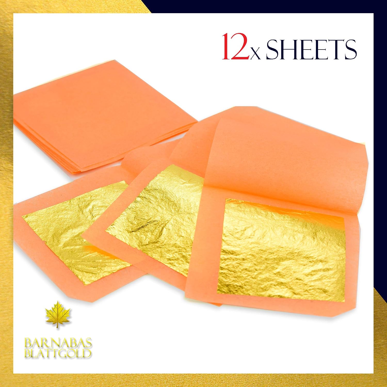 Barnabas Blattgold Edible Gold Leaf 24K - Cake Decorations, Loose Gold Leaf Sheets for Cupcakes - 1.5 inches, Interleaf of 12 - Image 3