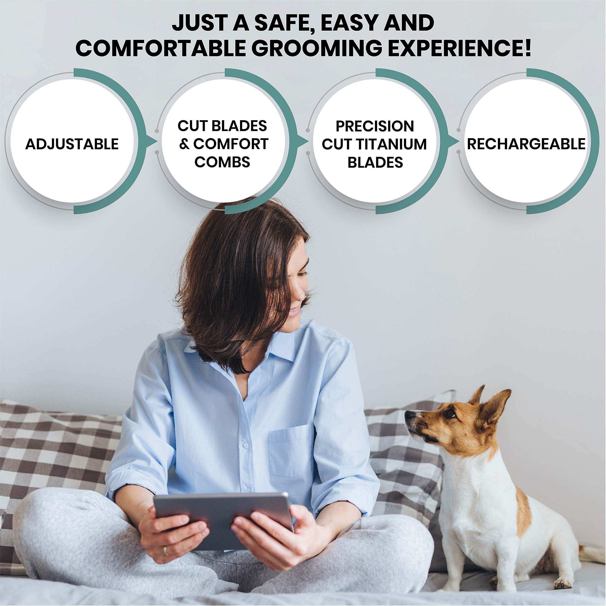 Pet Union Professional Dog Grooming Kit Rechargeable, Cordless Pet