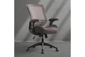 BOLISS Ergonomic Mesh Computer Desk Office Chair with Super Soft Adjustable Arms,Molded Foam Seat and Lumbar Support -Brown