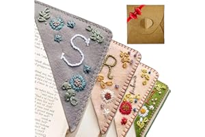 OTRANTO 26 Letters Bookmark All Season Bookmarks for Women Men Reading Book Lovers Gifts Spring Summer Fall Winter Book Mark Corner Personalized Hand Embroidered (S, Winter)