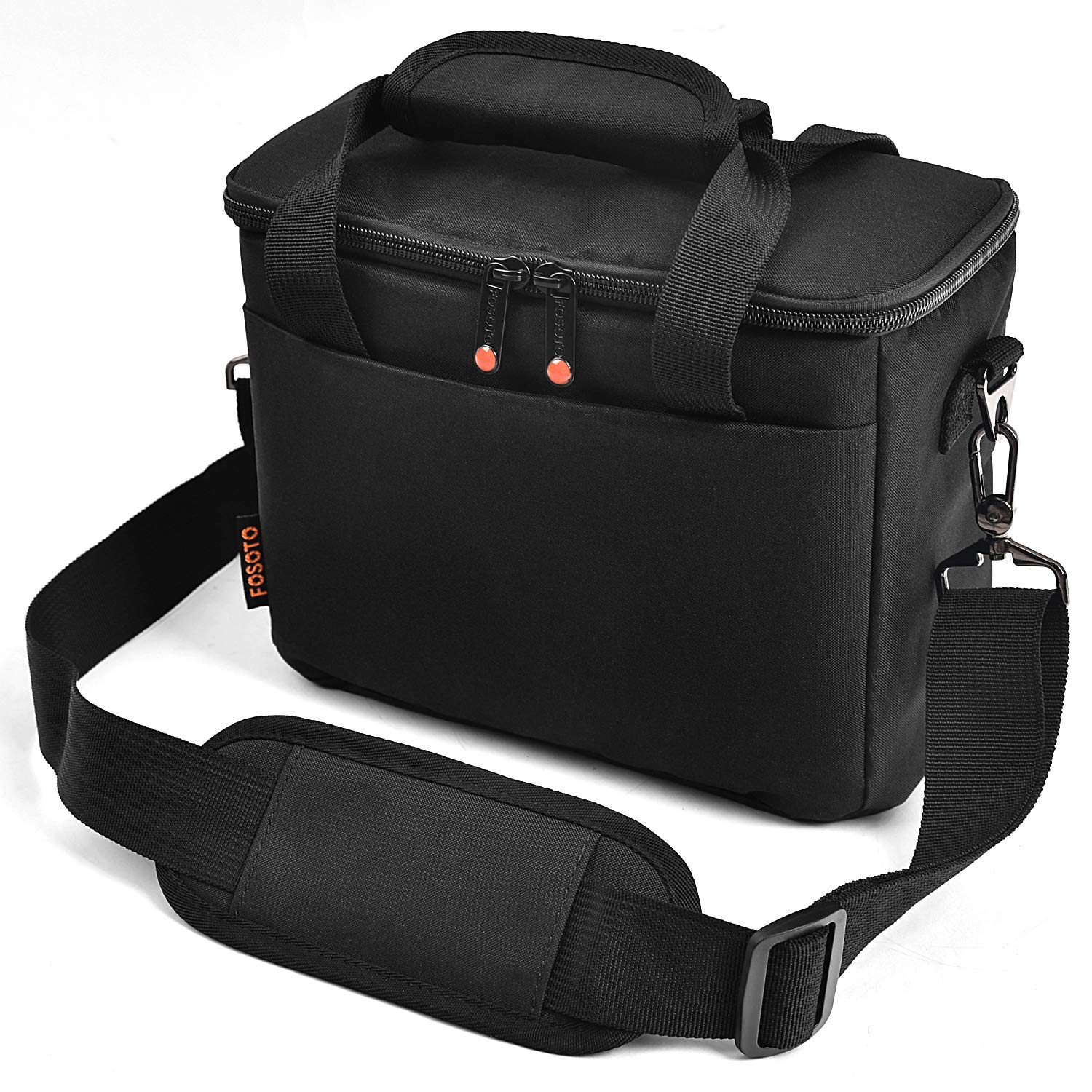 Photo 1 of FOSOTO Padded Camera Case with Extra Rain Cover Compatible for Canon EOS Rebel T3i T5 T6 4000D SL2 Nikon B500 D3400 Panasonic Lumix FZ80 DSLR SLR Camera Lens (Black)