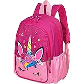 POWOFUN 11 Inch Kids Small Toddler Preschool Travel Backpack Cool Cute Cartoon Daypack（Unicorn Pink）