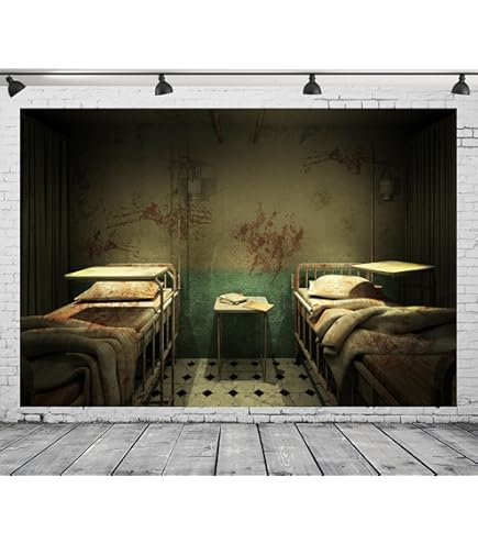 Amazon.com : CORFOTO 9x6ft Fabric Creepy Hospital Bloody Ward Room