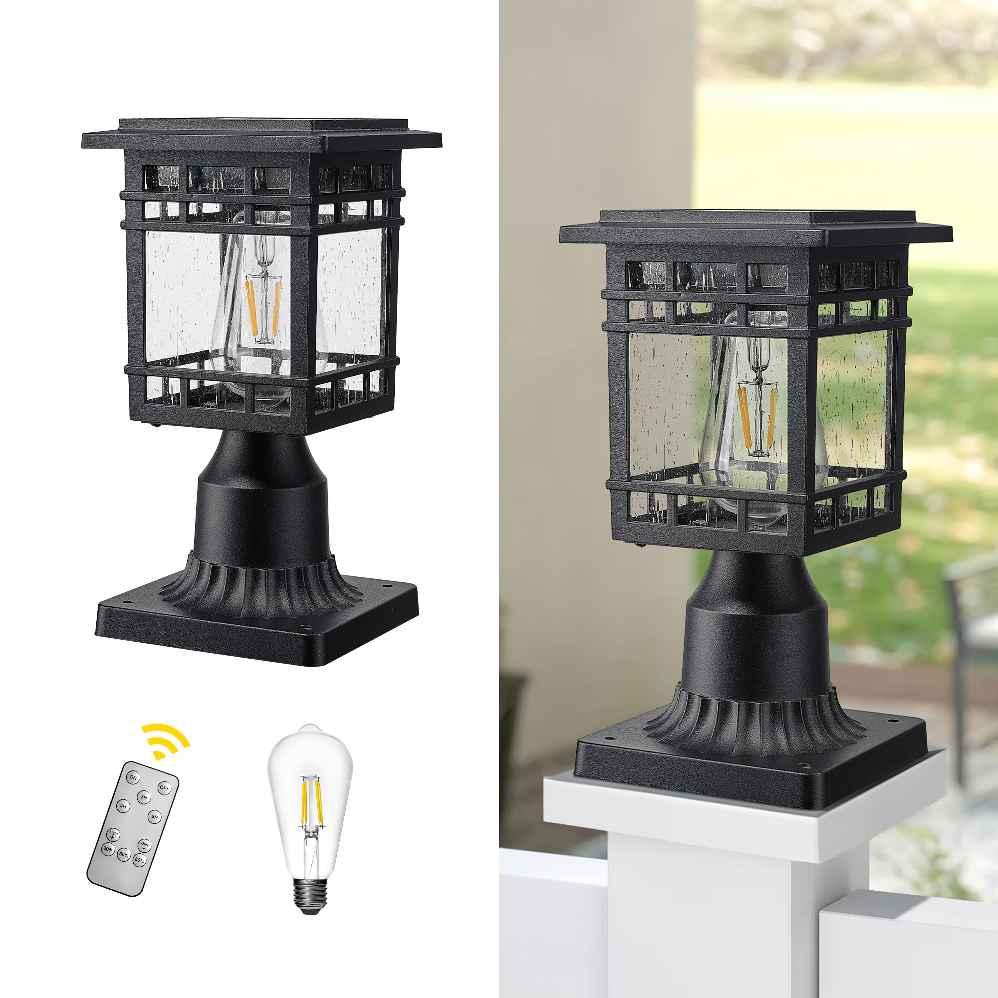 Emliviar Exterior Solar Lamp with Pier Mount