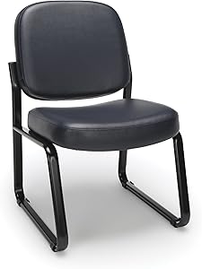OFM Core Collection Armless Vinyl Guest and Reception Chair, in Navy (405-VAM-605)