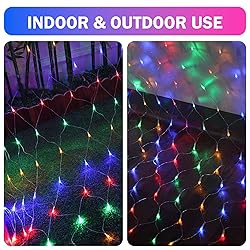 HeKation Christmas Net Lights Outdoor, 200 LED Bush