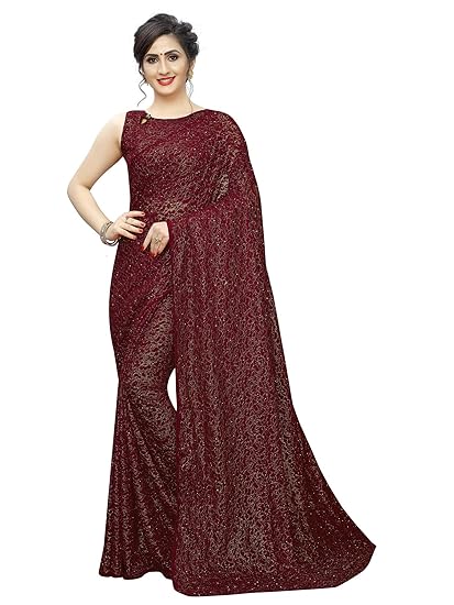 fashion Awsome Designer Net Saree For Women's With Blouse Piece
