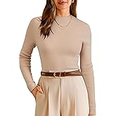 Arach&Cloz Women's Wool Blend Fall Seamless Rip Resistant Warm Layered Tops Business Casual Sweaters