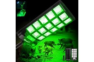 BINGLUX Hog Lights for Night Hunting - 16000LM / 20000LM Green Light for Hunting Hogs with Motion Sensor/Metal Bracket and 65FT Remote, Waterproof Solar Hog Feeder Light for Deer Coyote Varmint