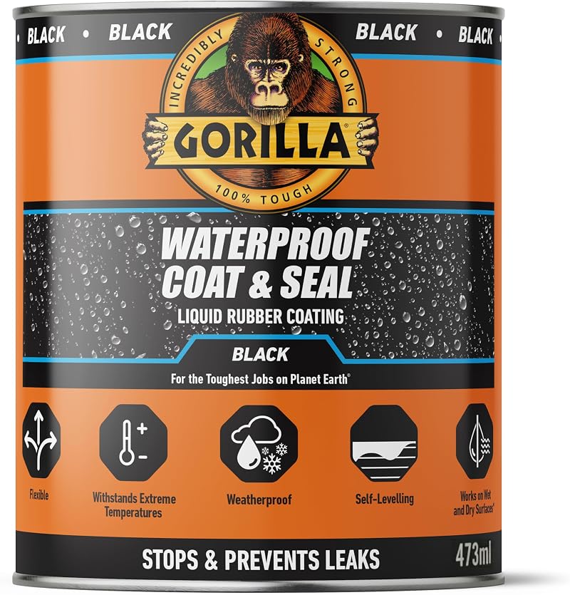 Gorilla 84756 Waterproof Coat & Seal Black 473ml