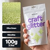 Hemway Olive Green Microfine Glitter 100g for Resin Nails Crafts view 2