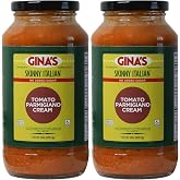 Gina&rsquo;s Skinny Italian Tomato Parmigiano Cream, 2-Pack (Two 24 oz Jars) | No Sugar Added, Low Carb, Decadent, Keto &amp; Gluten Free Pasta Sauce | Clean Ingredients, All Natural Italian Recipe with Tomatoes, Basil, Parmesan, Garlic &amp; EVOO | Healthy Sauce Alternative for Pasta, Meatballs, Pizza &amp; Cooking