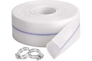 ZY-hosetube Pool Backwash Hose 1-1/2” × 100 ft Fiber Reinforced Discharge Hose General Purpose Flexible Lightweight Lay Flat Pump Drain Pipe Hose for Water Transfer (1.5in-100ft, Anti-abrasion)