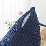 Home Brilliant Navy Corduroy Cushion Covers 65x65 cm 2 Pcs For Sofa Bed view 4