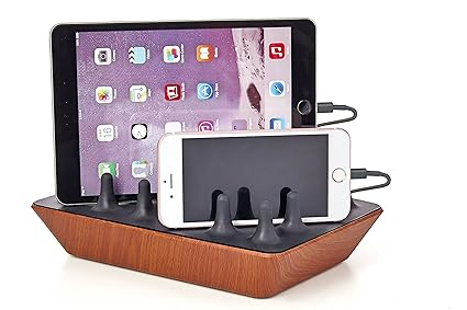 Gelid Solutions Zentree Wooden - Multi USB Ladestation - 4 Port USB Ladegerät für Smartphones, Tablets, PS4 Controller