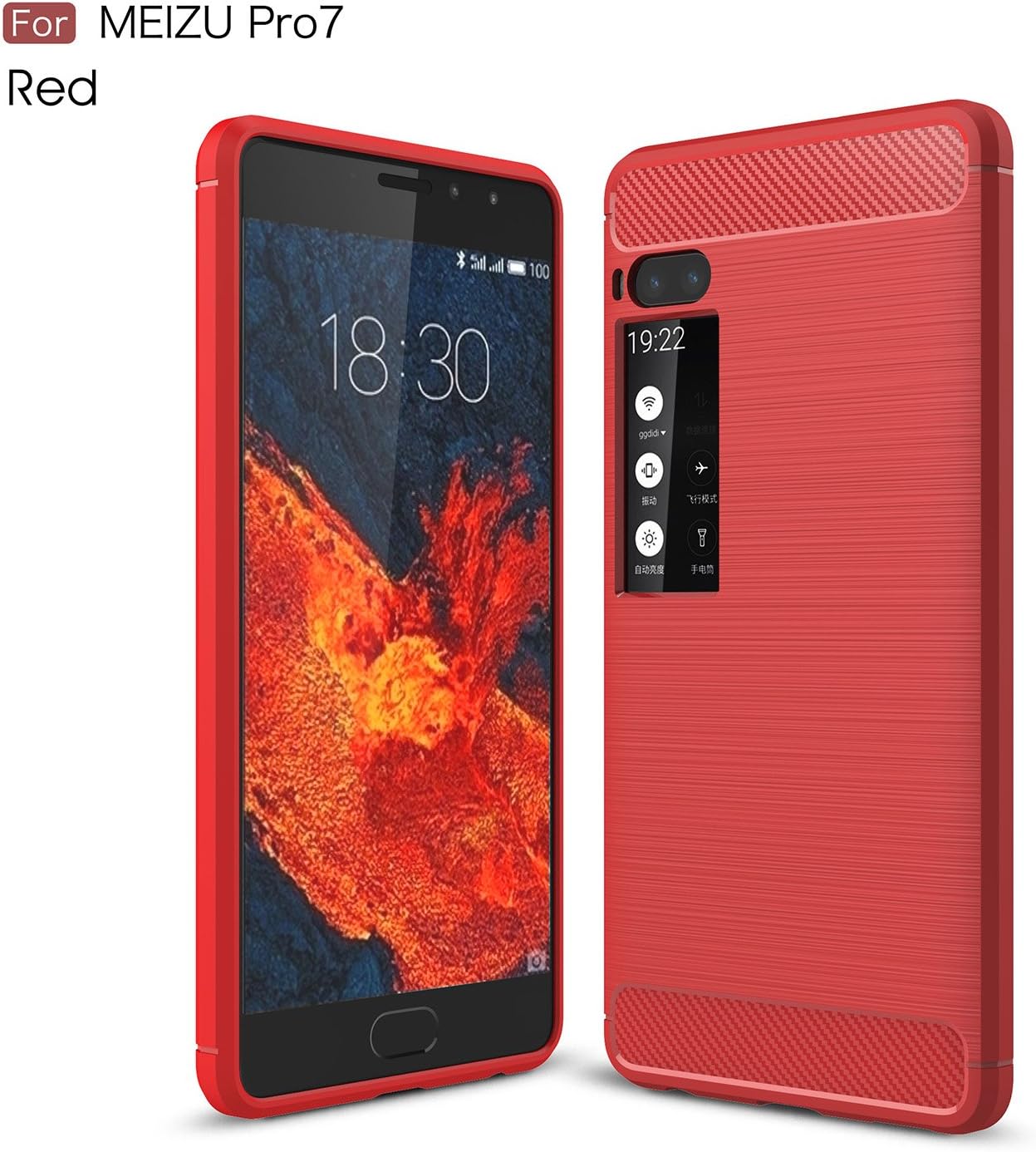 Meizu Pro 7 Case - TianTa - Carbon Fiber Case Ultra Slim Cover Light Weight Rubber TPU Phone Case for Meizu Pro 7 (2017) (5.2") - Red